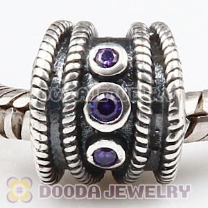 Antique European Sterling Hidden Romance Charm With Violet Zircon Wholesale