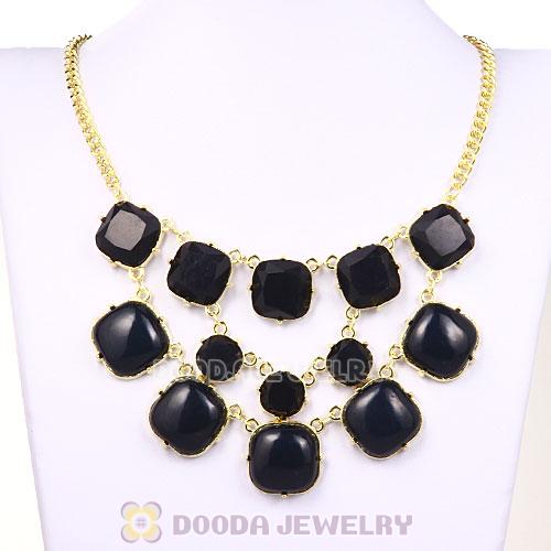 Black Resin Trio Marzipan Bib Necklaces Wholesale