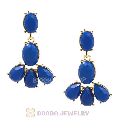 Fashion Dark Blue Resin Plaza Athenee Chandelier Drop Earrings Wholesale