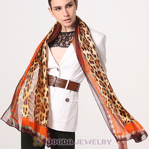 Fashion Office Lady Leopard Silk Scarf Pashmina Scarves Shawls Wholesale