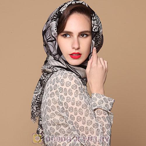 Textile Printing Cashmere Wool Square Head Scarves Pashmina Shawl Scarf For Women