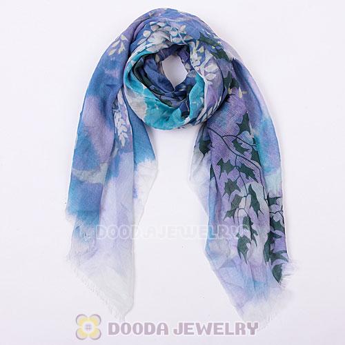Urban Retro Modal Wool Scarf Flower Pattern Pashmina Shawl Scarves