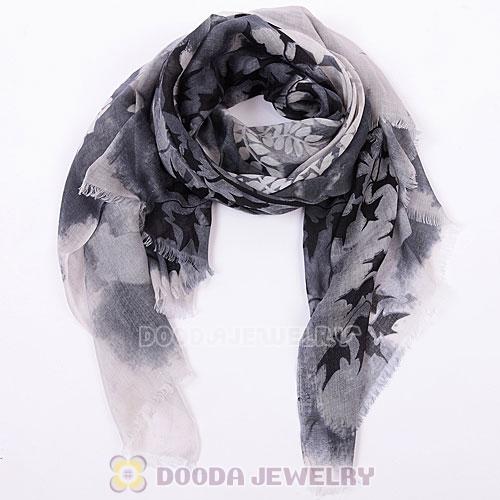 Urban Retro Modal Wool Scarf Flower Pattern Pashmina Shawl Scarves