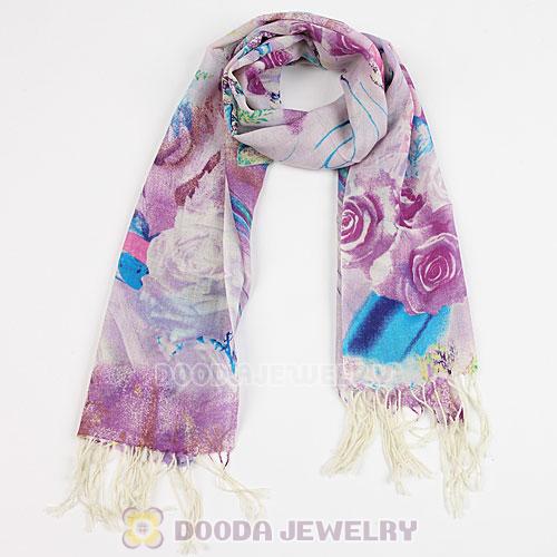 Urban Retro Textile Printing Wool Scarf Infinity Tassel Pashmina Shawl Scarves