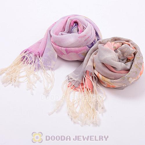 Urban Retro Textile Printing Wool Scarf Infinity Tassel Pashmina Shawl Scarves