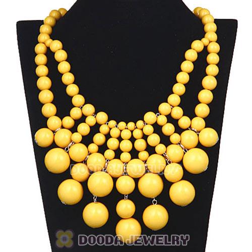 Fashion Cascade Yellow Bauble Bib Anthropologie Necklace Wholesale