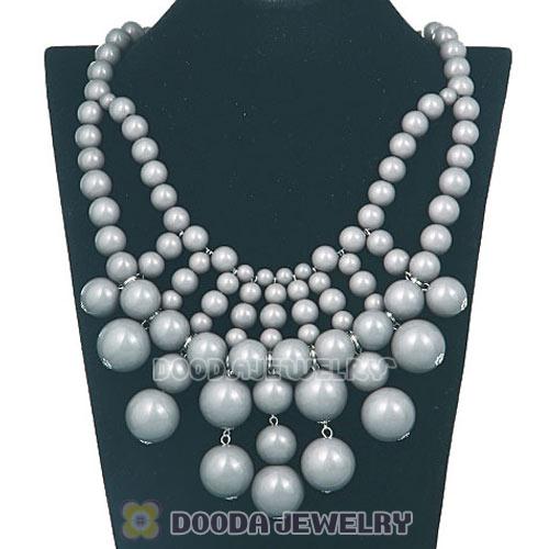 Fashion Cascade Grey Bauble Bib Anthropologie Necklace Wholesale