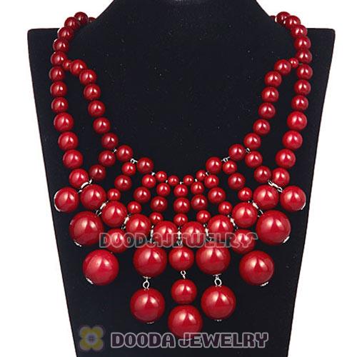 Fashion Cascade Claret Bauble Bib Anthropologie Necklace Wholesale