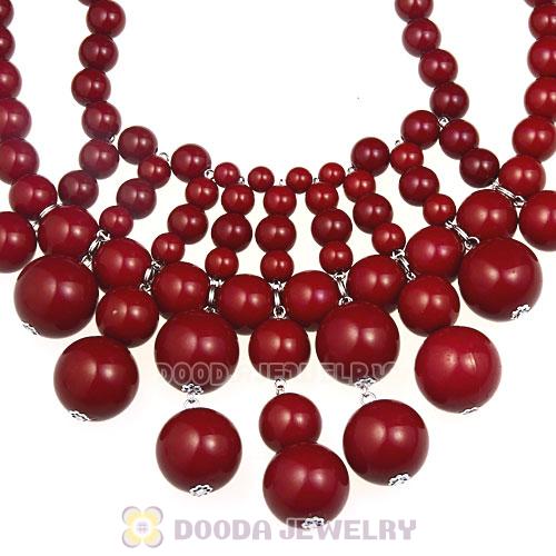2012 New Fashion Cascade Claret Bauble Bib Necklace Wholesale