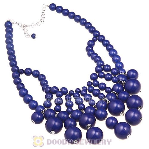 2012 New Fashion Cascade Navy Bauble Bib Necklace Wholesale