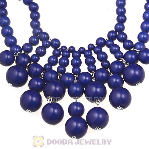 2012 New Fashion Cascade Navy Bauble Bib Necklace Wholesale
