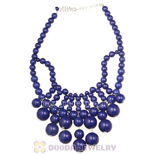 2012 New Fashion Cascade Navy Bauble Bib Necklace Wholesale
