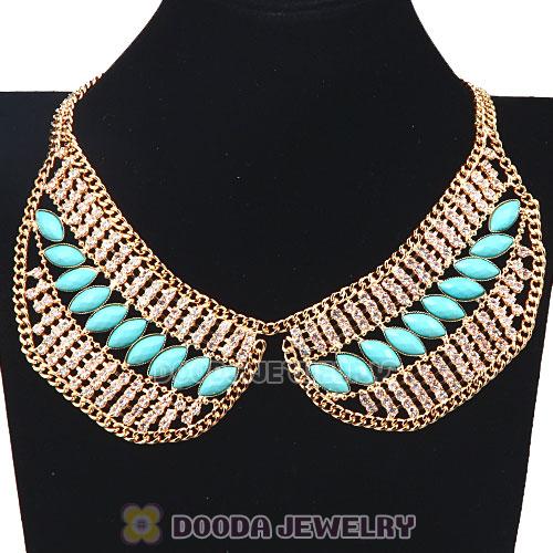 Crystal Resin Rhinestone Choker Collar Bib Necklace Wholesale