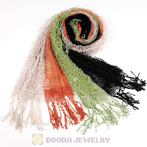 Office Lady Fashion Scarves Openwork Lace Pashmina Scarf Shawls Wholesale