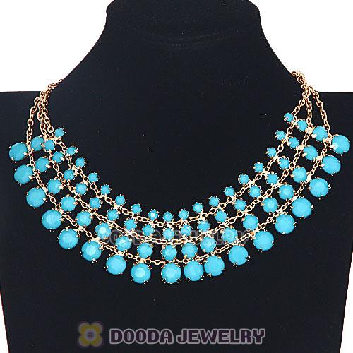 Chunky Multilayer Resin Rhinestone Choker Bib Necklaces Wholesale