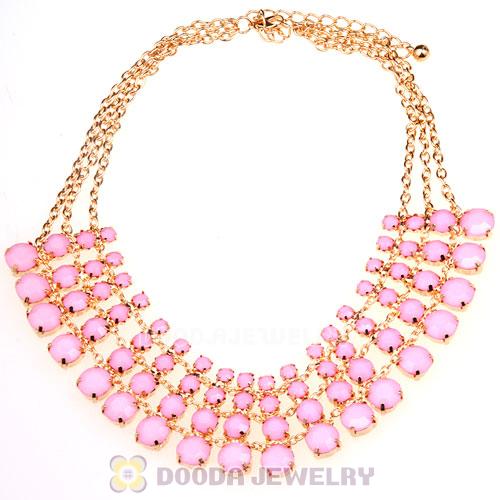 Chunky Multilayer Resin Rhinestone Choker Bib Necklaces Wholesale