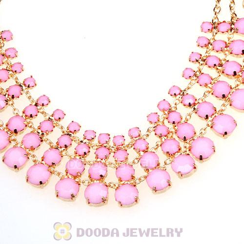 Chunky Multilayer Resin Rhinestone Choker Bib Necklaces Wholesale