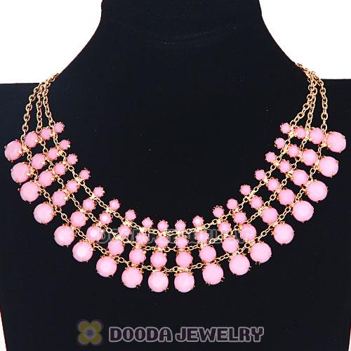 Chunky Multilayer Resin Rhinestone Choker Bib Necklaces Wholesale