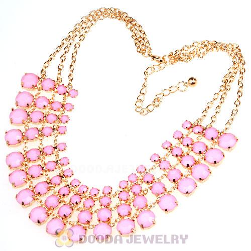 Chunky Multilayer Resin Rhinestone Choker Bib Necklaces Wholesale