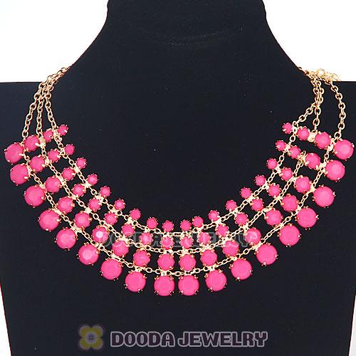 Chunky Multilayer Resin Rhinestone Choker Bib Necklaces Wholesale