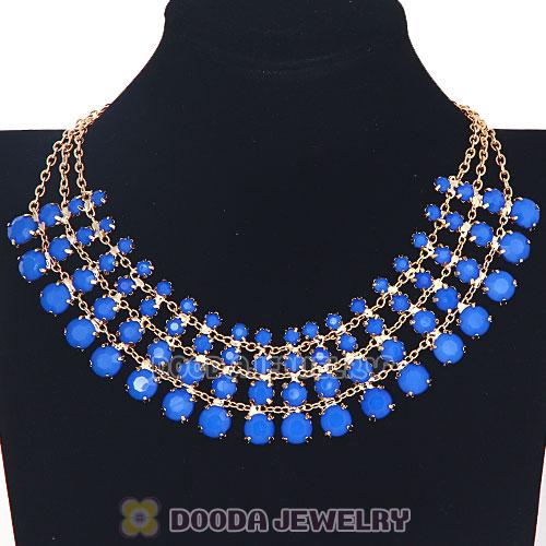 Chunky Multilayer Resin Rhinestone Choker Bib Necklaces Wholesale