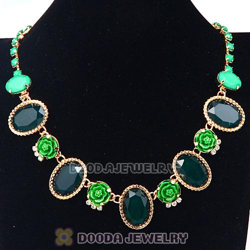 Crystal Resin Rose Flower Bubble Choker Bib Necklaces Wholesale