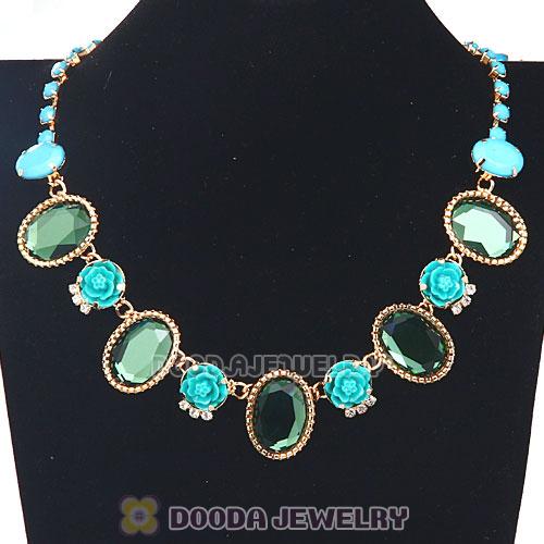 Crystal Resin Rose Flower Bubble Choker Bib Necklaces Wholesale