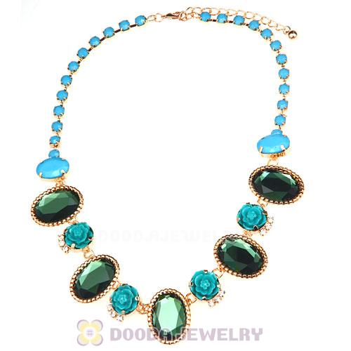 Crystal Resin Rose Flower Bubble Choker Bib Necklaces Wholesale