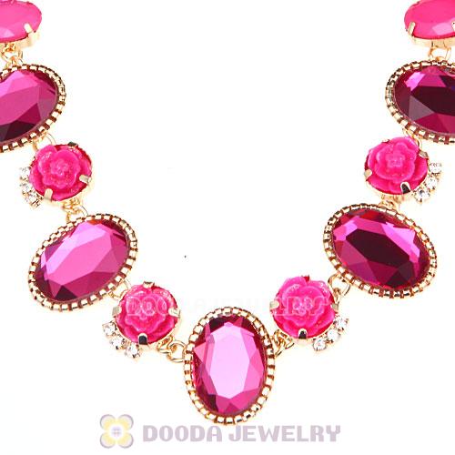 Resin Crystal Rose Flower Bubble Choker Bib Necklaces Wholesale