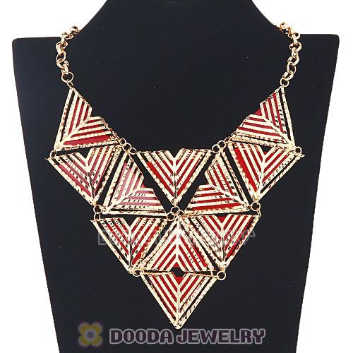 Chunky Hollow Triangle Resin Urban Diva Collar Bib Necklaces Wholesale