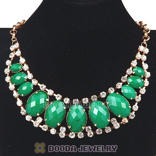 Ladies Chunky Resin Rhinestone Crystal Bib Necklaces Wholesale