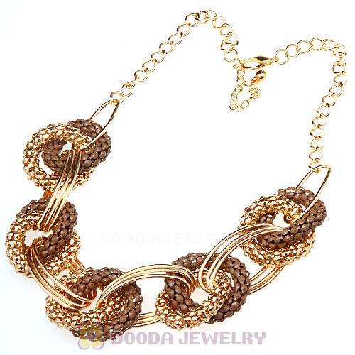 Punk Rock Golden Chain Hoop Choker Bib Necklace Wholesale
