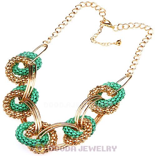 Punk Rock Golden Chain Hoop Choker Bib Necklace Wholesale