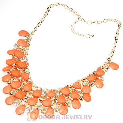Multilayers Cascade Resin Teardrop Bib Necklaces Wholesale