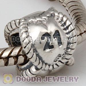European Sterling Silver Message Bead Birthday Milestones 21 Charm Wholesale