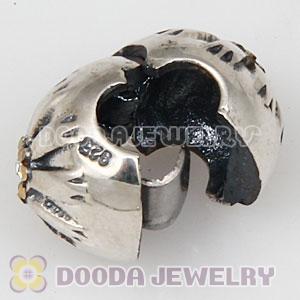 Sterling Silver European Friendship Flower Clip With Cubic Zirconic Wholesale