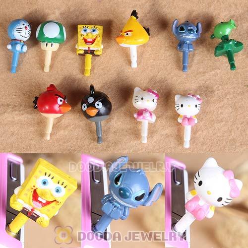 Mix Cute Cartoon Characters Earphone Jack Plug Accessory Wholesale