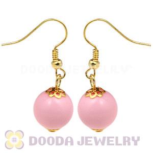 Fashion Gold Plated Pink Hoop Plastic Bubble Earrings Wholesale