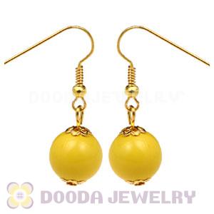 Fashion Gold Plated Yellow Hoop Plastic Bubble Earrings Wholesale