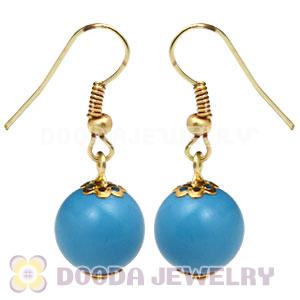 Fashion Gold Plated Blue Hoop Plastic Bubble Earrings Wholesale