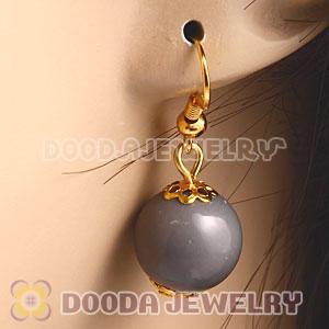 Fashion Gold Plated Grey Hoop Plastic Bubble Earrings Wholesale