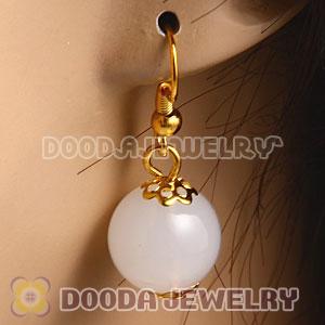Fashion Gold Plated Ivory Hoop Plastic Bubble Earrings Wholesale