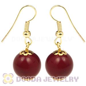 Fashion Gold Plated Claret Hoop Plastic Bubble Earrings Wholesale