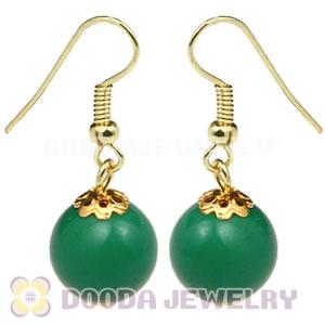 Fashion Gold Plated Dark Green Hoop Plastic Bubble Earrings Wholesale