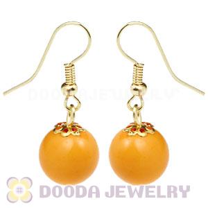 Fashion Gold Plated Yolk Yellow Hoop Plastic Bubble Earrings Wholesale