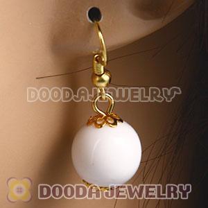 Fashion Gold Plated White Hoop Plastic Bubble Earrings Wholesale