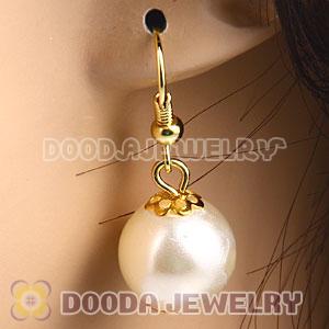 Fashion Gold Plated Cream Pearl Bubble Earrings Wholesale