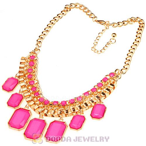 Chunky Resin Diamond Choker Bib Necklaces Wholesale