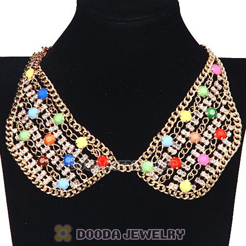 Crystal Resin Rhinestone Choker Collar Bib Necklaces Wholesale