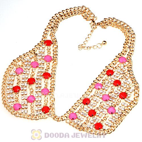 Crystal Resin Rhinestone Choker Collar Bib Necklaces Wholesale
